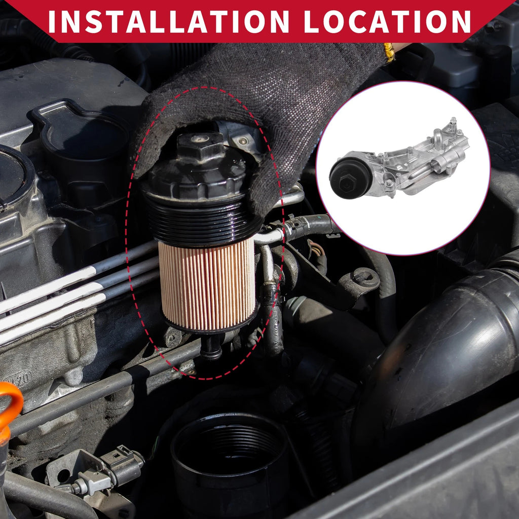 Engine Oil Cooler Filter Housing with Bolt Seals for Buick Cascada (2016–2019) No.12992593
