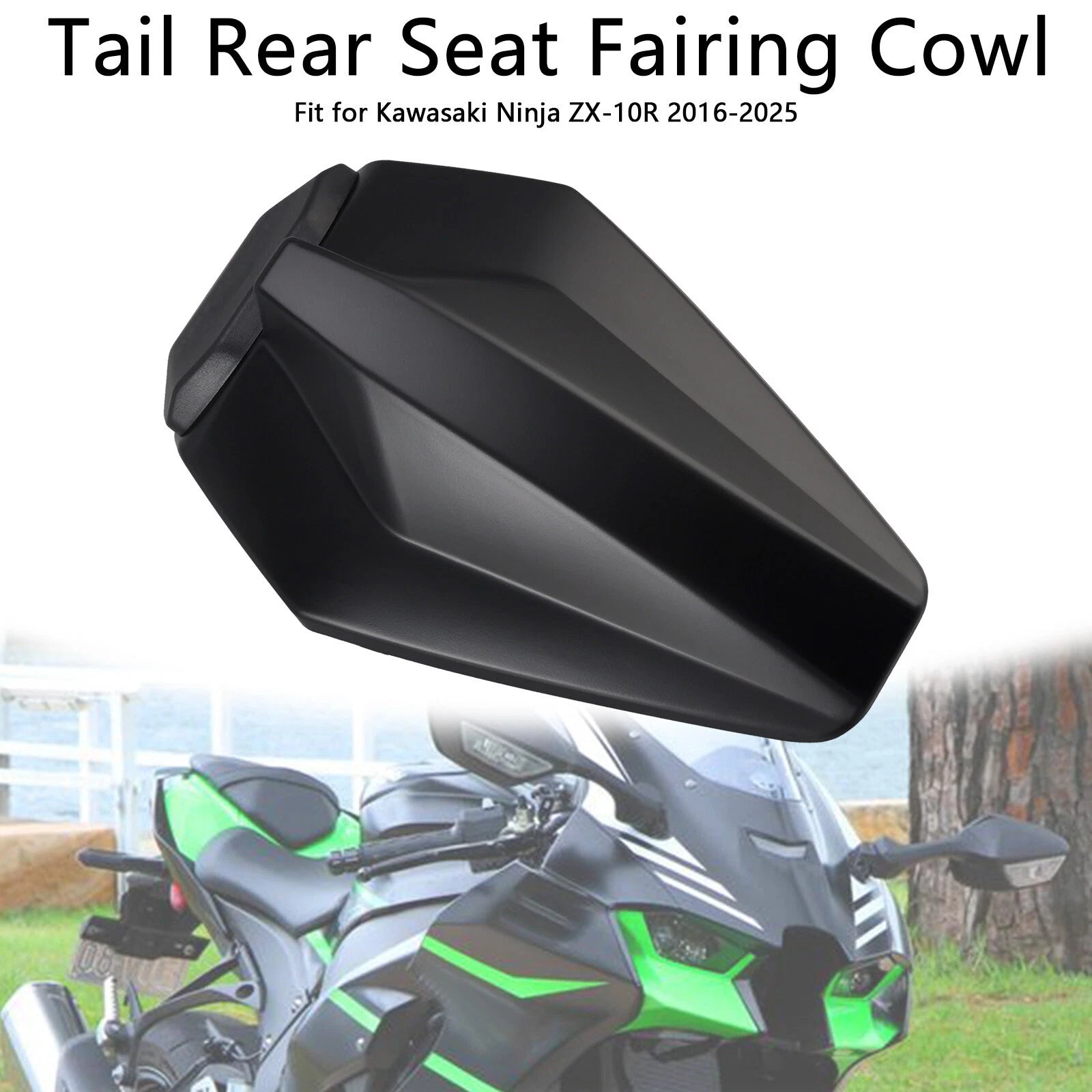 Racing Tail Rear Seat Fairing Cowl for Kawasaki ZX10R (2016–2025) Black