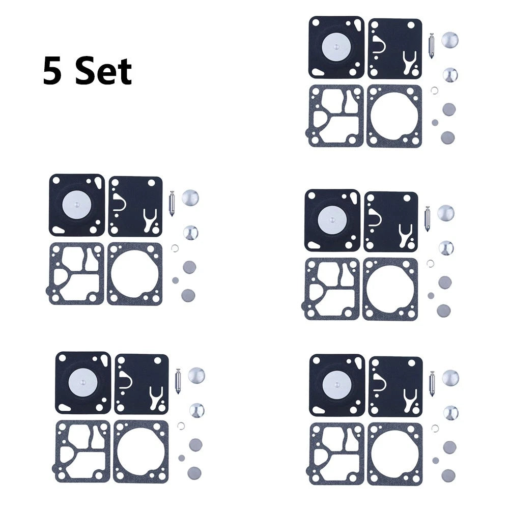 Set of 5 Carburetor Rebuild Kits for Walbro K1-MDC (Mac 140 130 110)