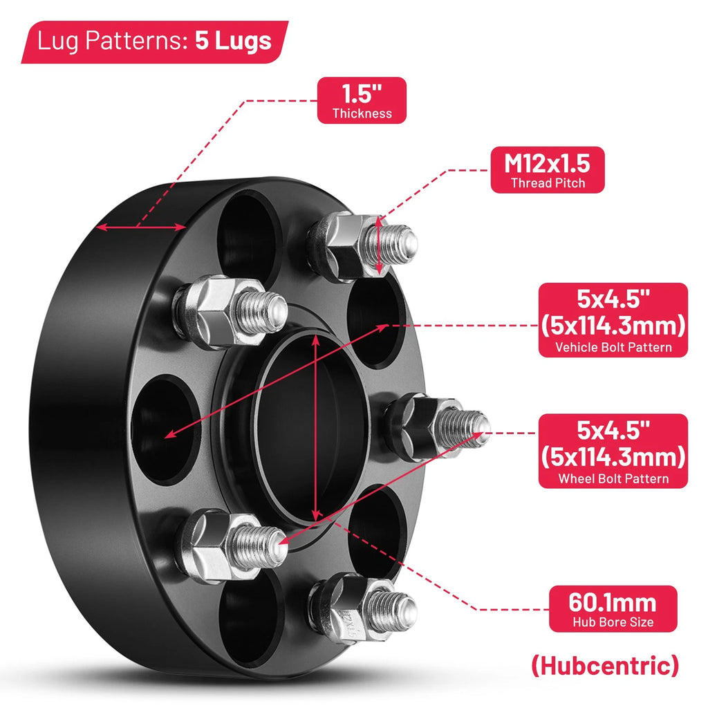 1.5 in Hubcentric Wheel Spacers for Lexus Toyota (2009-2018)