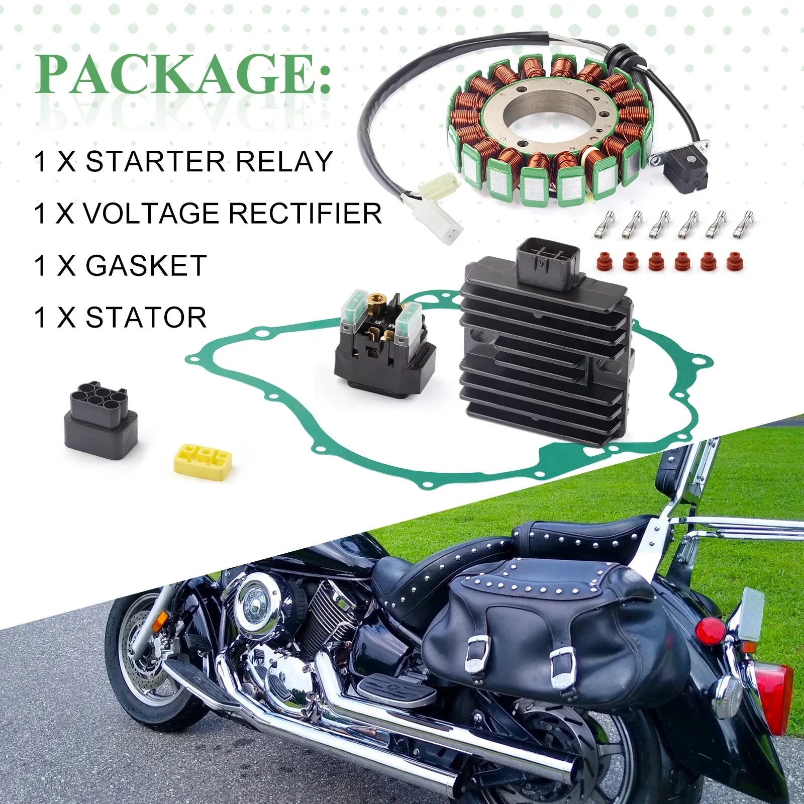 Stator Relay Rectifier Gasket Kit for Yamaha V-Star 1100 XVS1100 (2003–2009)