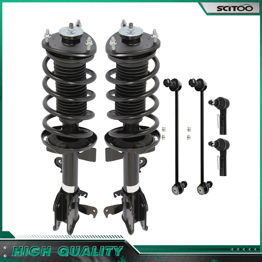 Set of 4 Front Struts, Sway Bars, Tie Rods for Honda Odyssey (2013–2017)