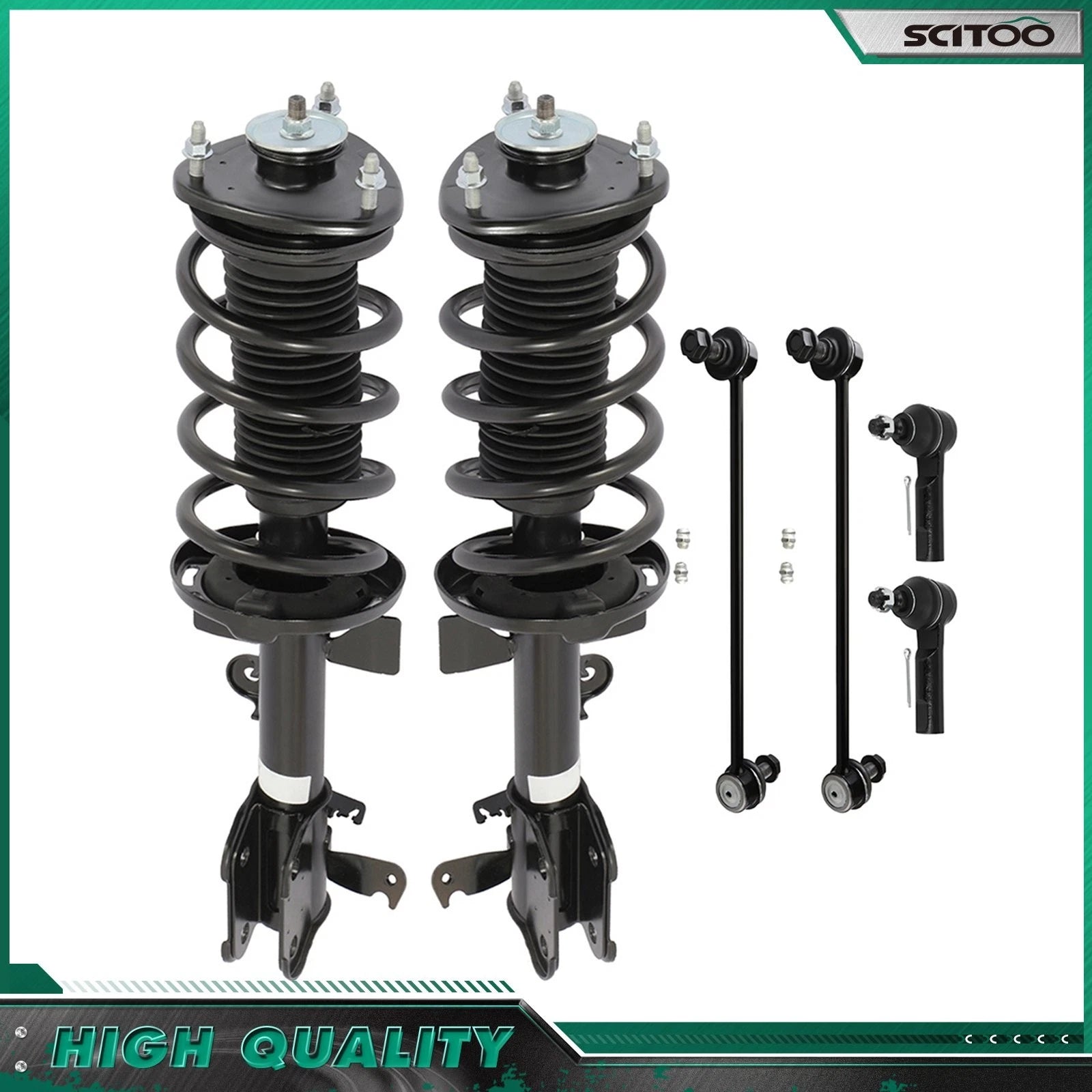Set of 4 Front Struts, Sway Bars, Tie Rods for Honda Odyssey (2013–2017)