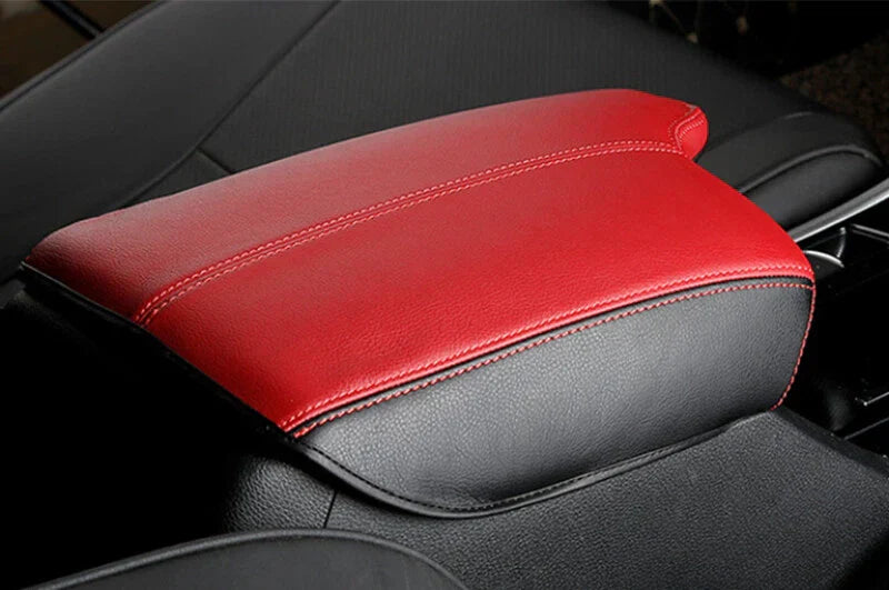 Red Leather Central Console Armrest Box Cover for Honda Accord (2014–2017)