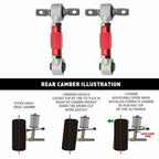 Red Rear Control Camber Arms Kit for Honda Civic/Integra (88–01)