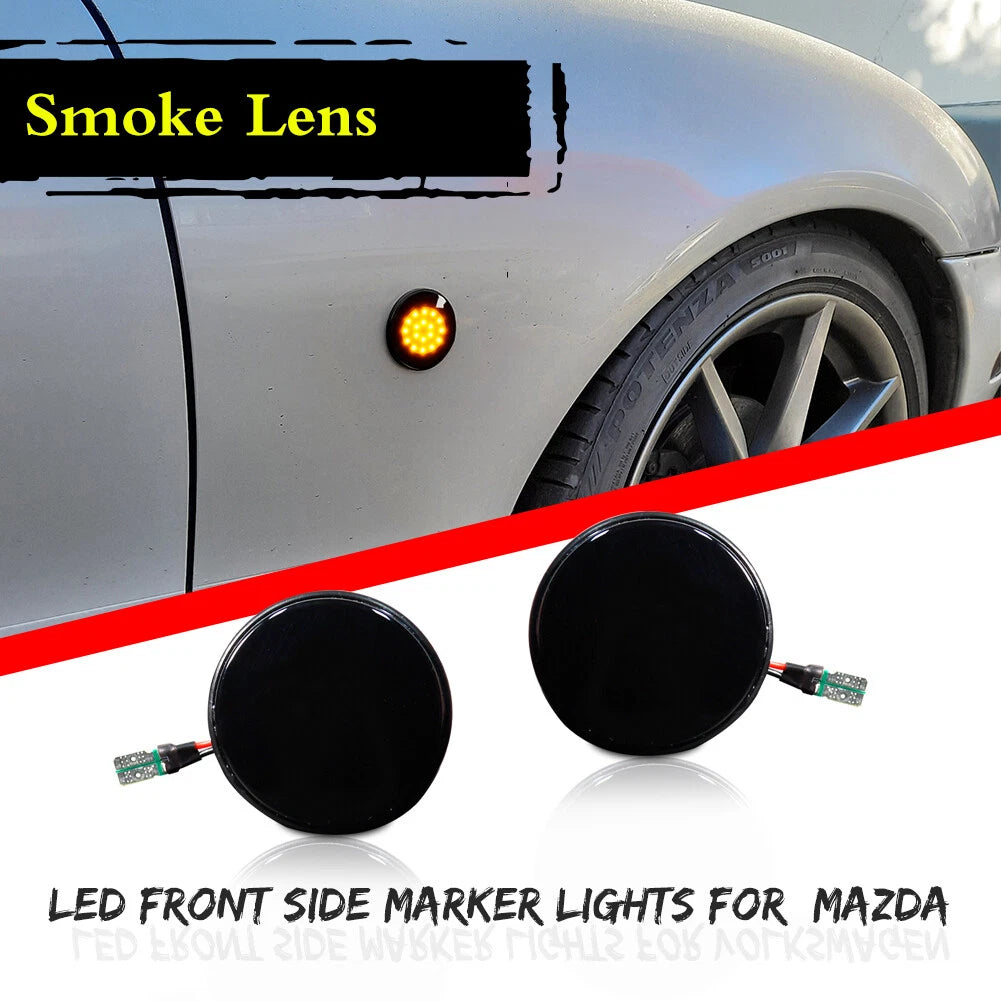2X Amber LED Side Marker Turn Signal Lights for Mazda MX-5