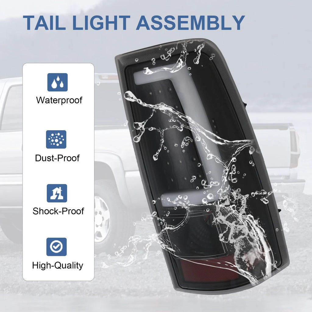 Black LED Tail Lights for GMC Sierra Chevy Silverado 1500 (2003-2006)