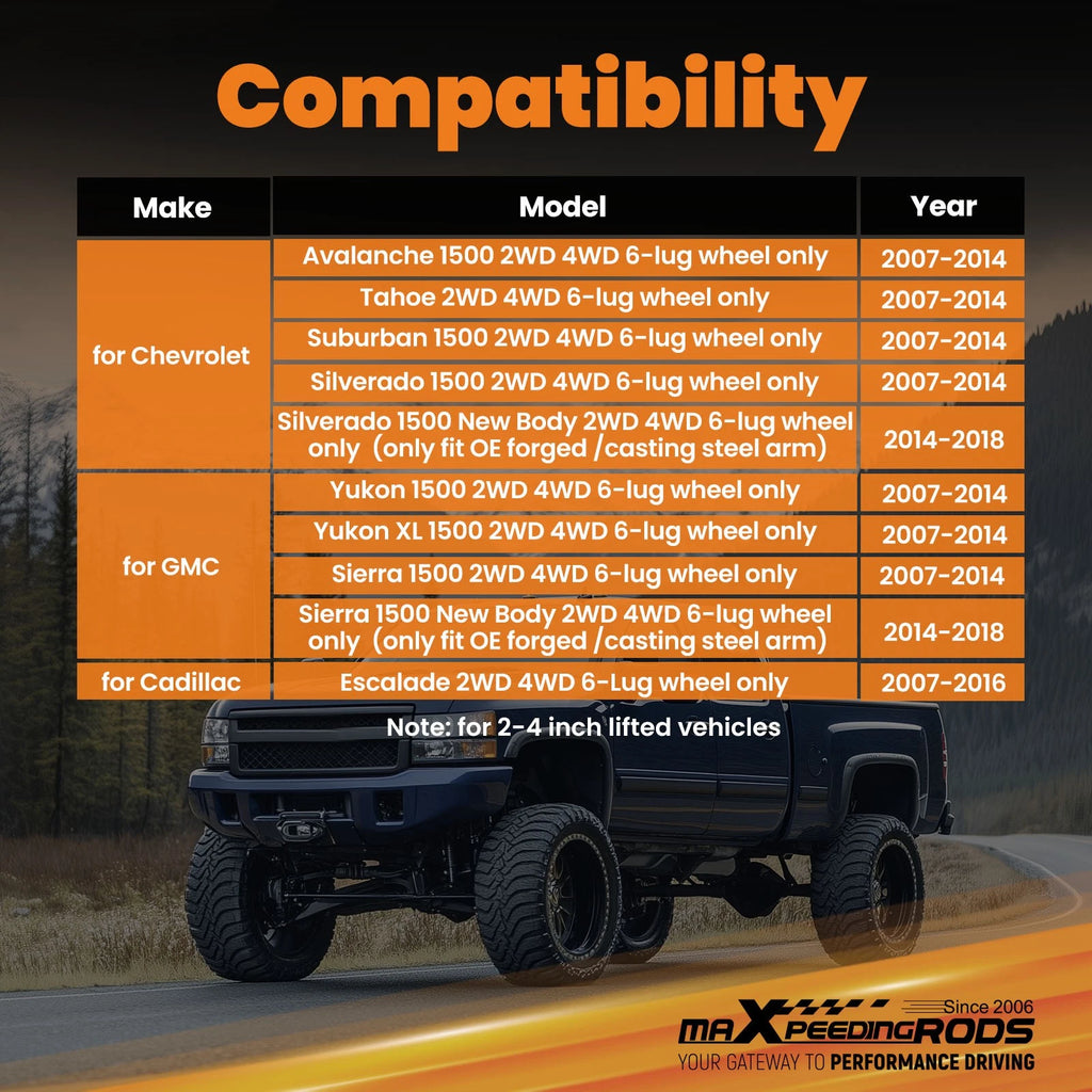 Pair Upper Control Arms for Chevrolet Silverado/Sierra 1500 (2007-2018)