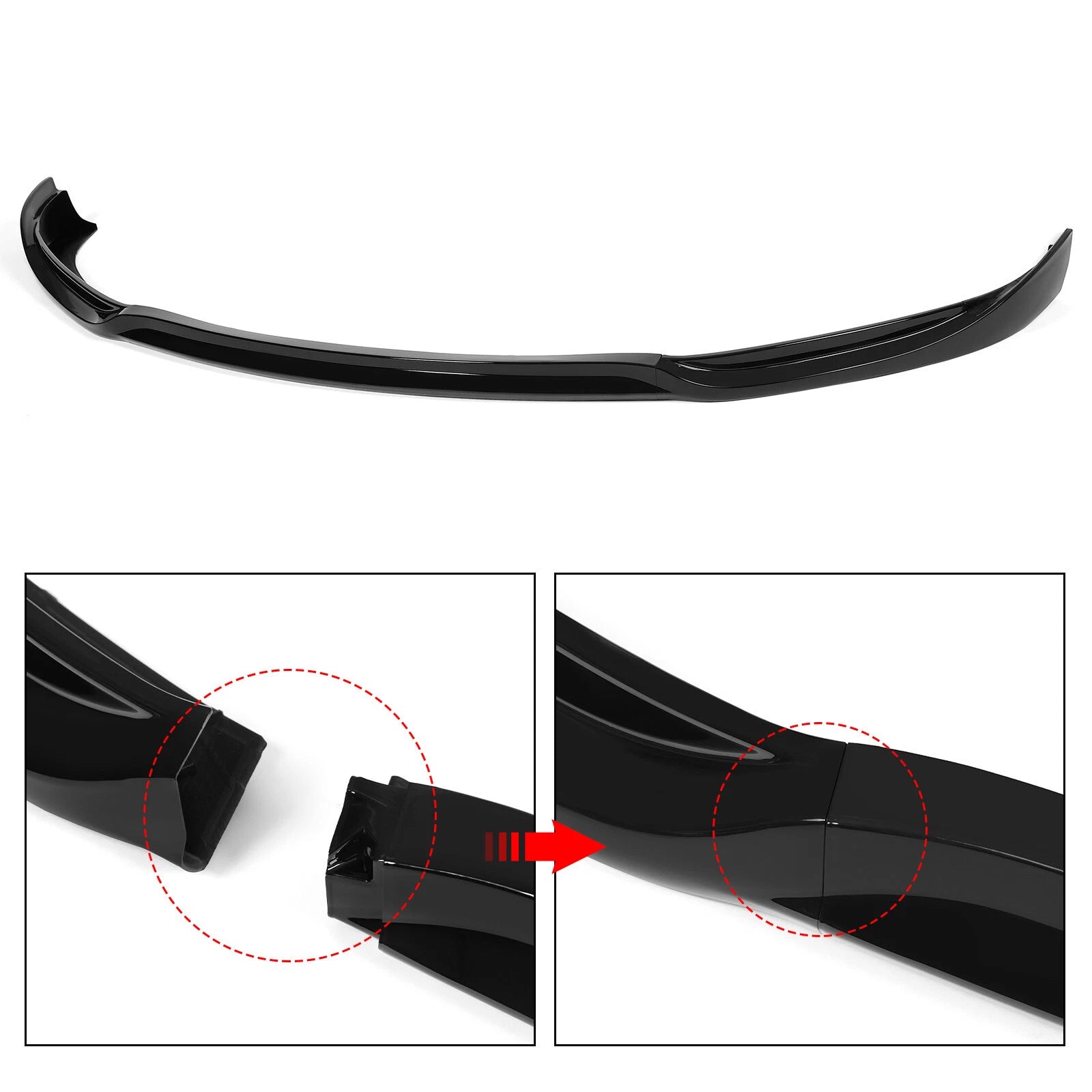 Glossy Black Front Bumper Lip Spoiler Splitter for Tesla S (2012-2016)