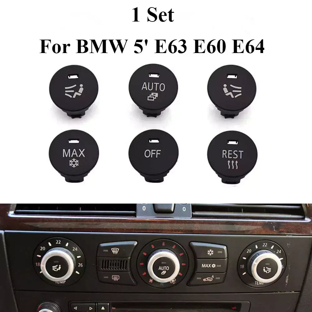 1 Set A/C Panel Switch Button Cover for BMW 5 Series E63 E60 E64 (2003–2010)