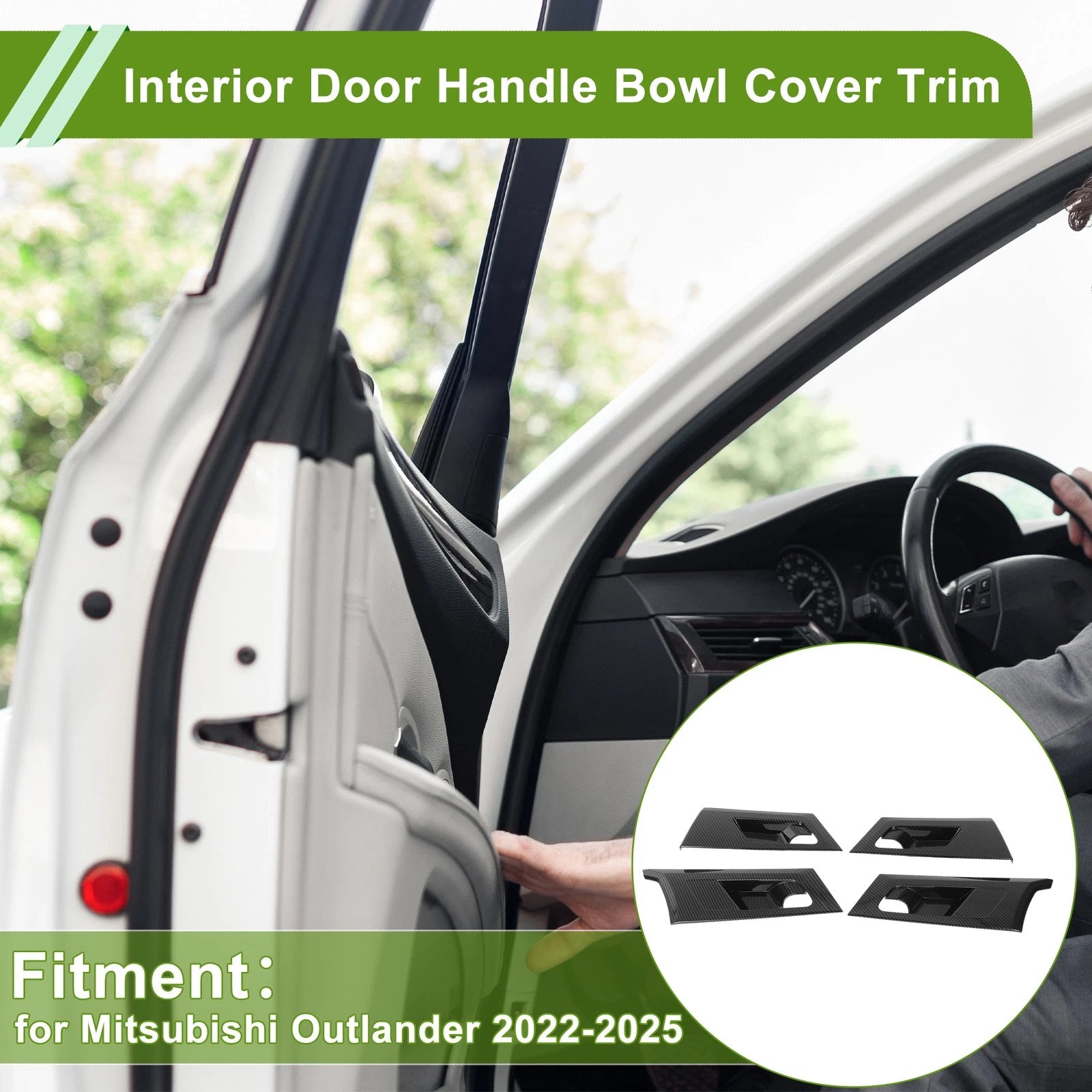 Interior Door Handle Bowl Cover Trim for Mitsubishi Outlander (2014–2021)