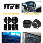 Set of 2 A/C Climate Control Audio Knobs + Radio Button for Car Interior