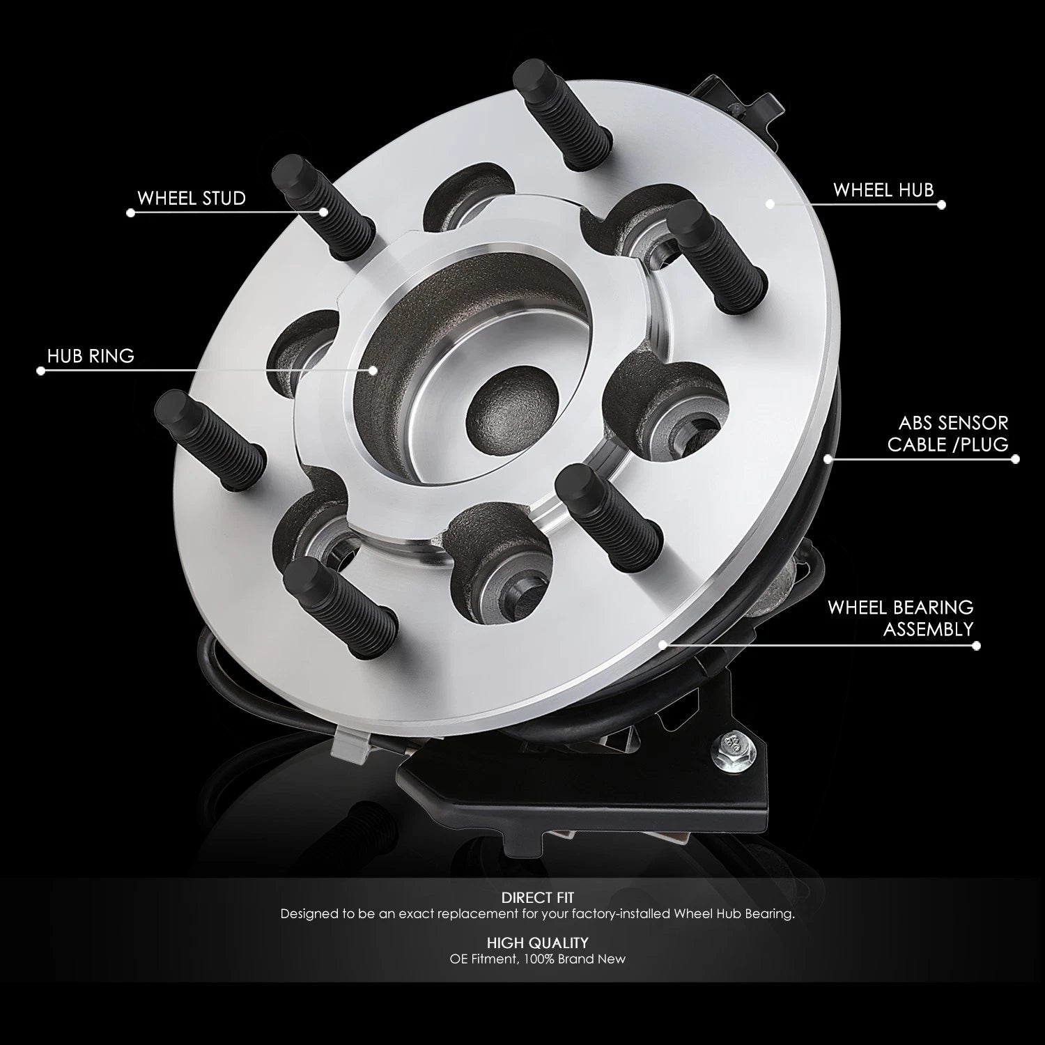 Front Right Wheel Bearing & Hub w/ABS Sensor for Colorado Canyon I-370 (2004–2012)