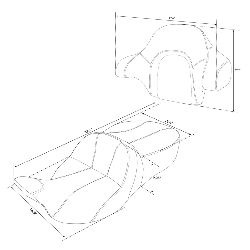 Gel Seat Backrest for Harley Road Glide (2014–2023) - Black & White