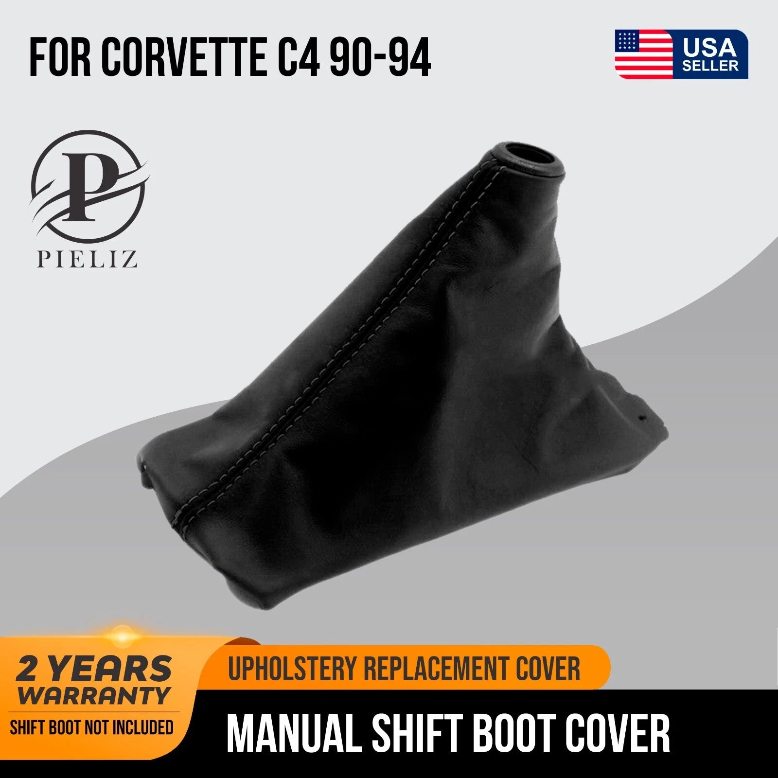 Leather Shift Boot Cover for Corvette C4 (1990–1994) Black