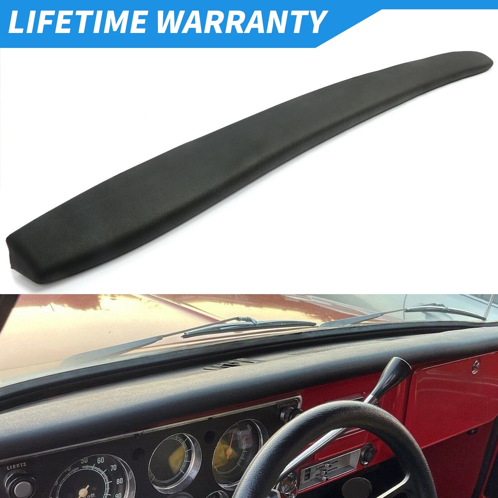 Dash Pad Cover for Chevy GMC C10 (1967–1972) - Black Plastic