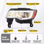 LED Tube Projector Headlights for Jeep Grand Cherokee (2017–2022)