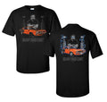Licensed T-Shirt Black with Orange 1971 Plymouth Hemi Cuda for Fans