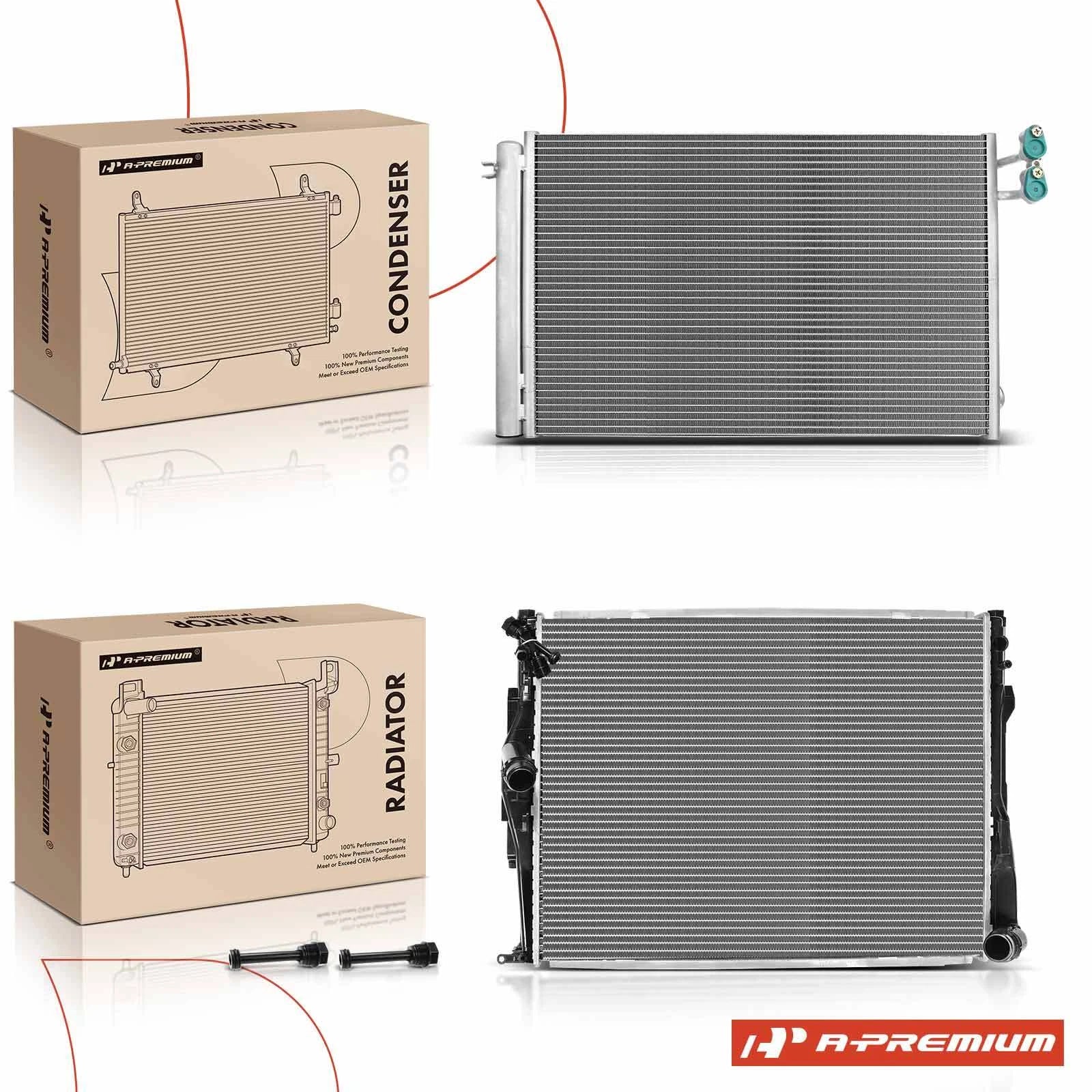 Cooling Kit: Aluminum Radiator & AC Condenser for BMW 128i 325i 325xi (2008–2013)