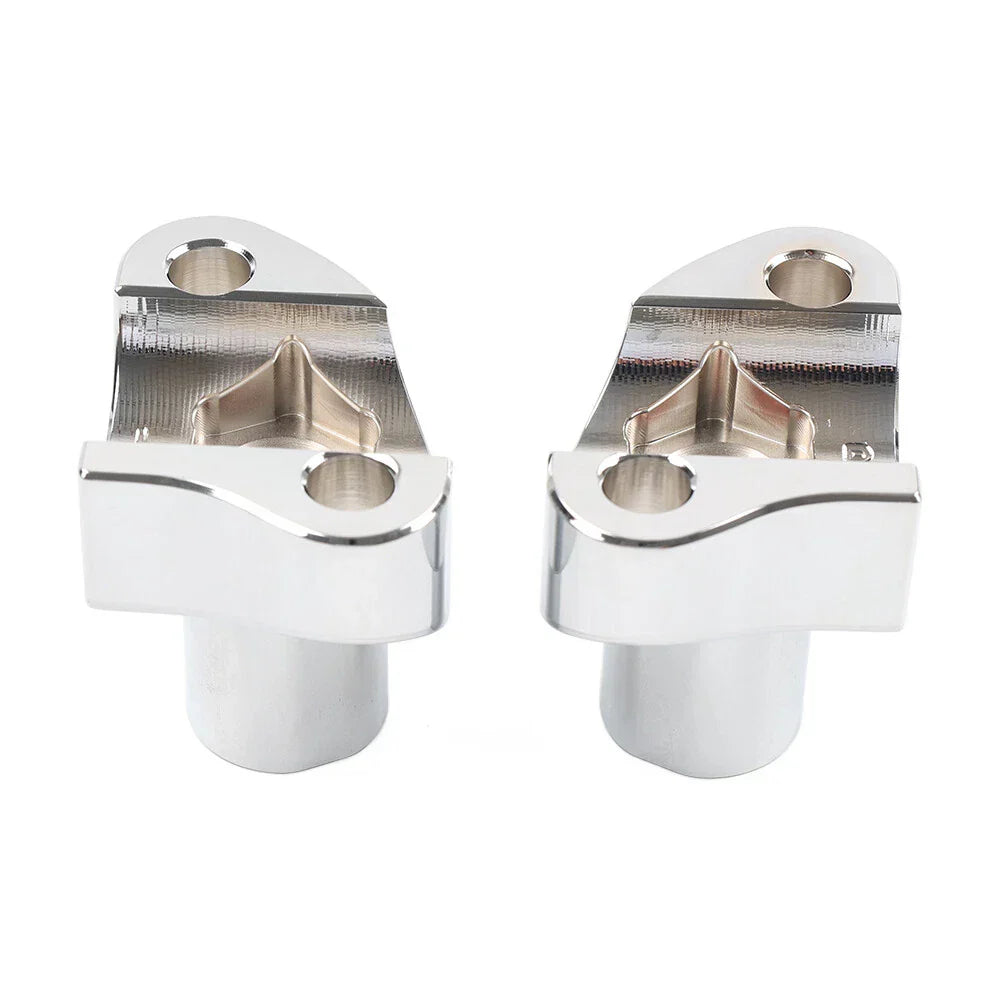 2" Straight Handlebar Risers for Harley Dyna Sportster Softail Chrome
