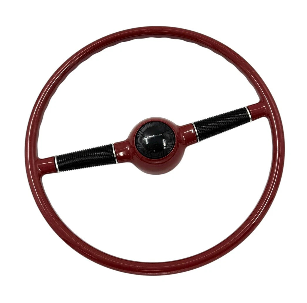 Steering Wheel Replacement for 1940 Ford Deluxe 16 Inch Red Black 3-Hole