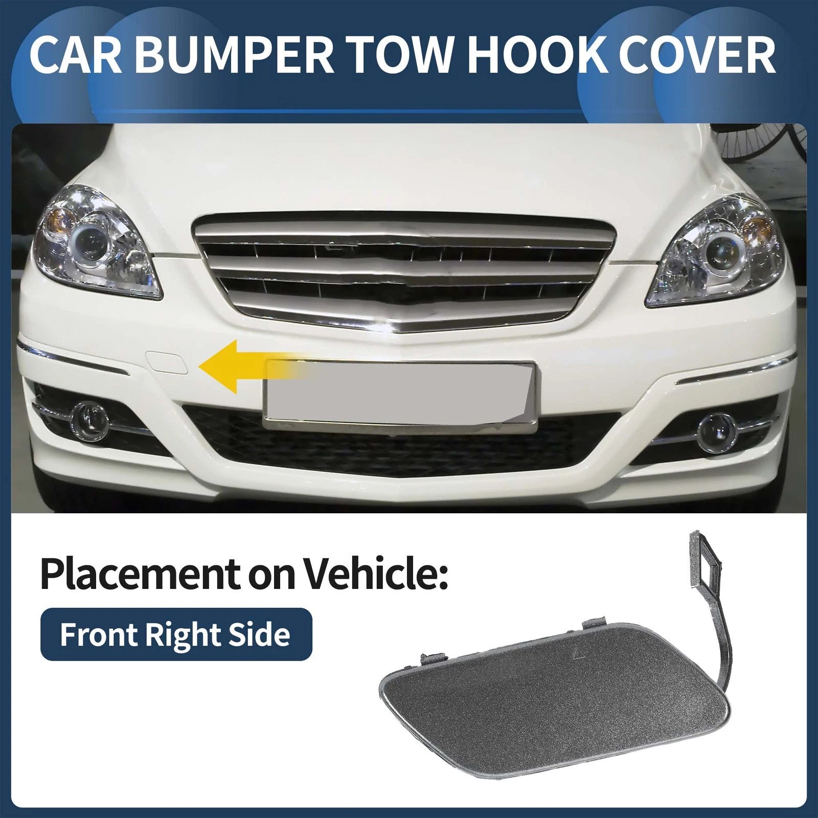 Front Bumper Tow Hook Cap for Mercedes-Benz B-Class (A1698851522) Mountain Gray