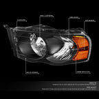 Headlight + Amber Signal + LED Fog Light Set for Ram (2002–2005)