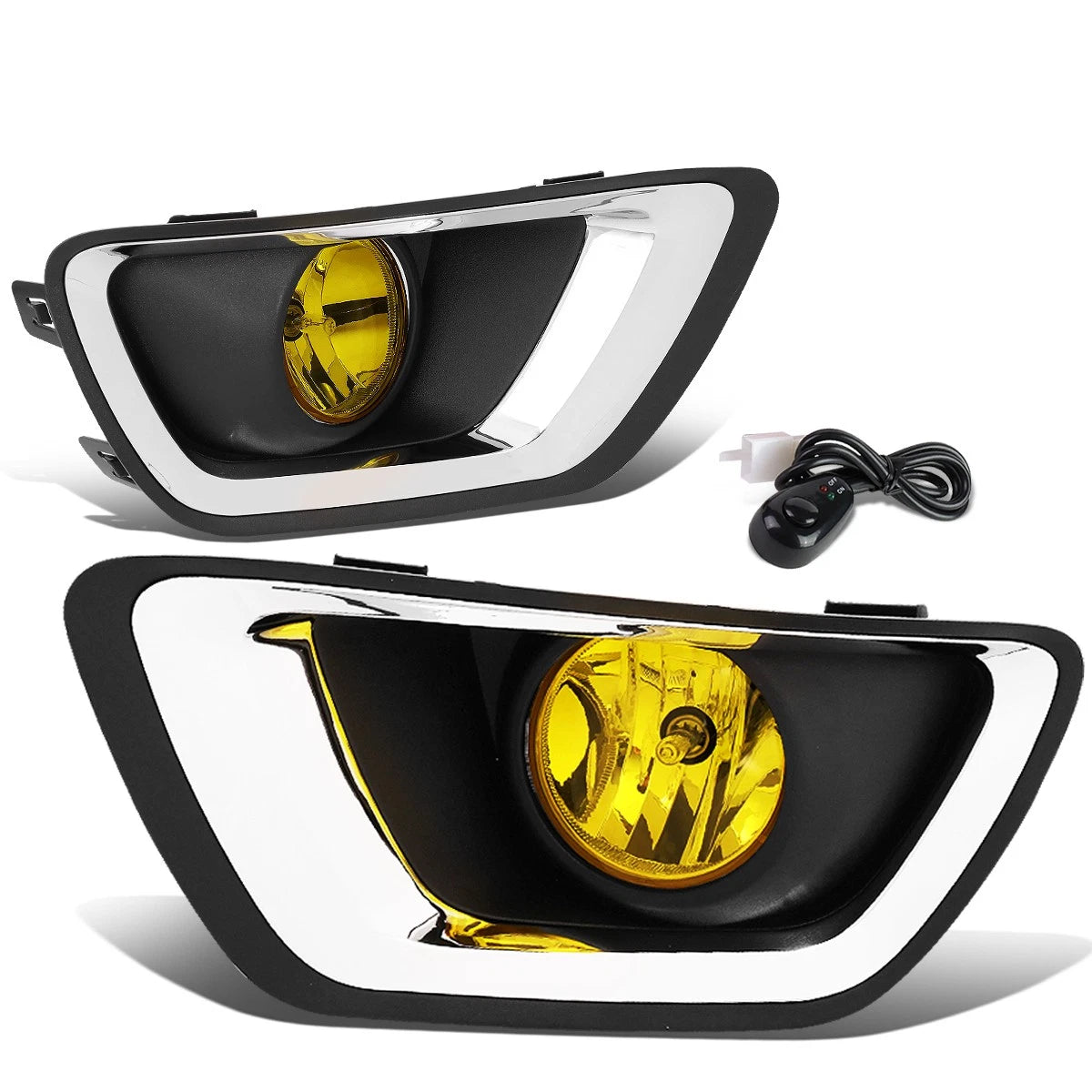 Front Fog Lights with Chrome Trim Bezel for Chevy Colorado (2015–2019)