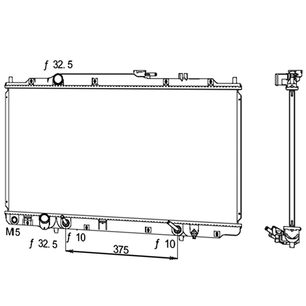 Replacement Radiator for Acura MDX (2001–2002) Plastic Aluminum