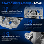 Rear Brake Calipers and Brackets 2PC for Honda Accord 2008-2012 (2008–2012)