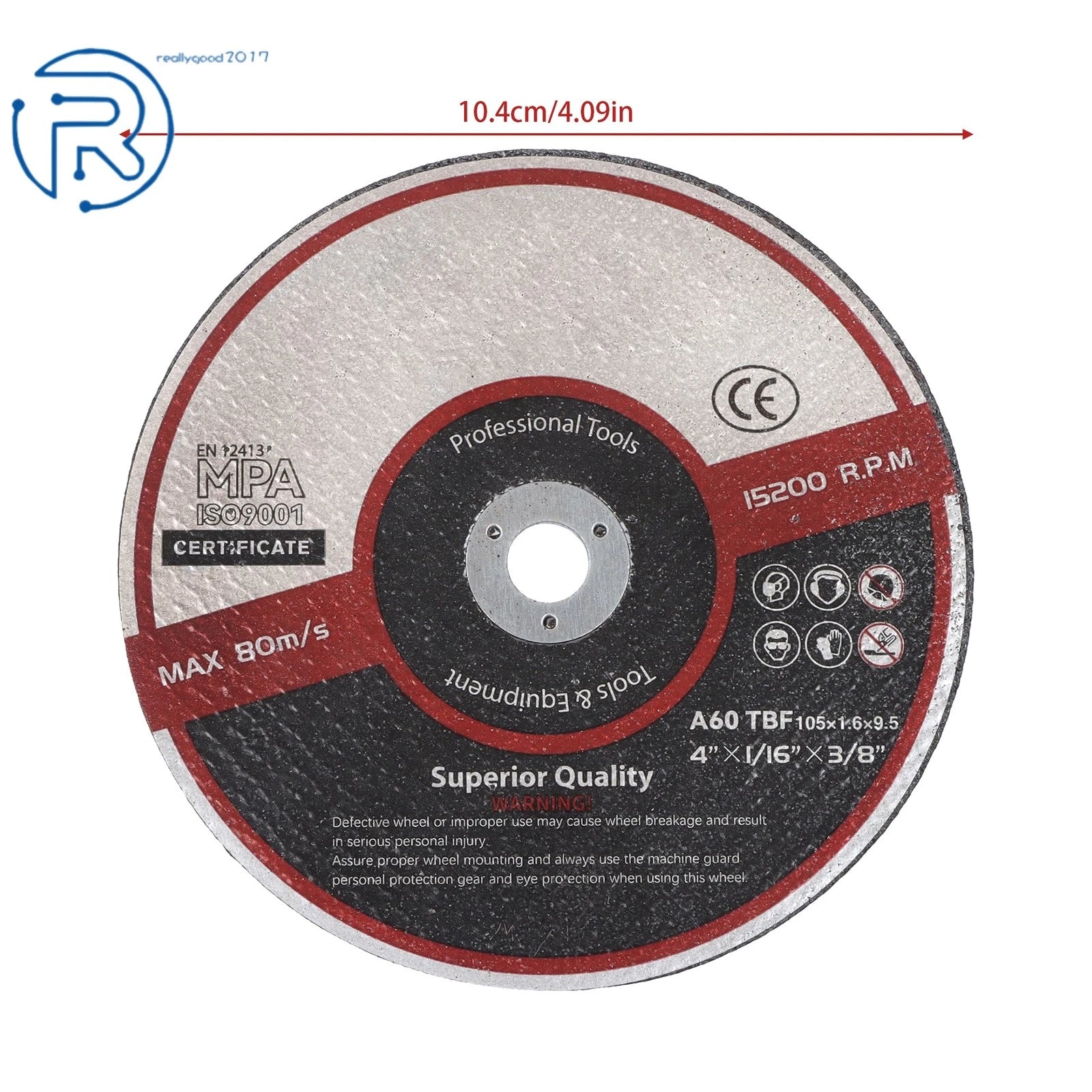 25 Pack Cutting Disc Cut-Off Wheel for Metal & Stainless Steel (4"x1/16"x3/8")