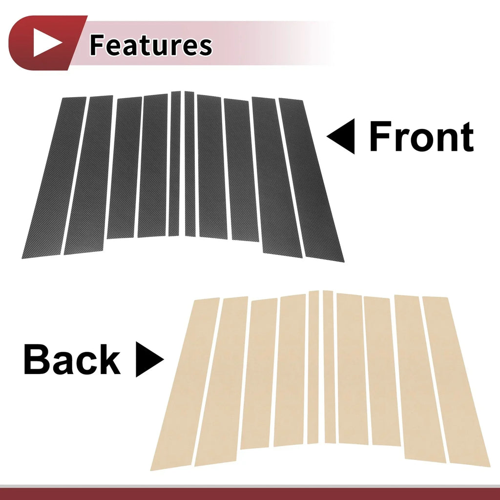 10 x Door Pillar Window Trim Covers for Mercedes-Benz GL-Class (2013-2019)