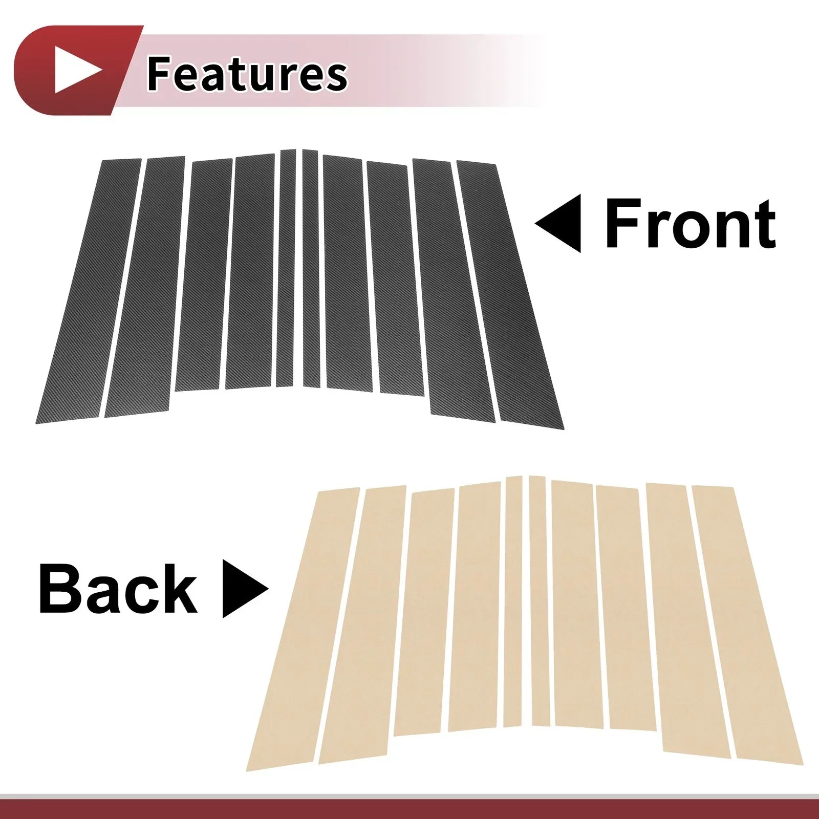 10 x Door Pillar Window Trim Covers for Mercedes-Benz GL-Class (2013-2019)