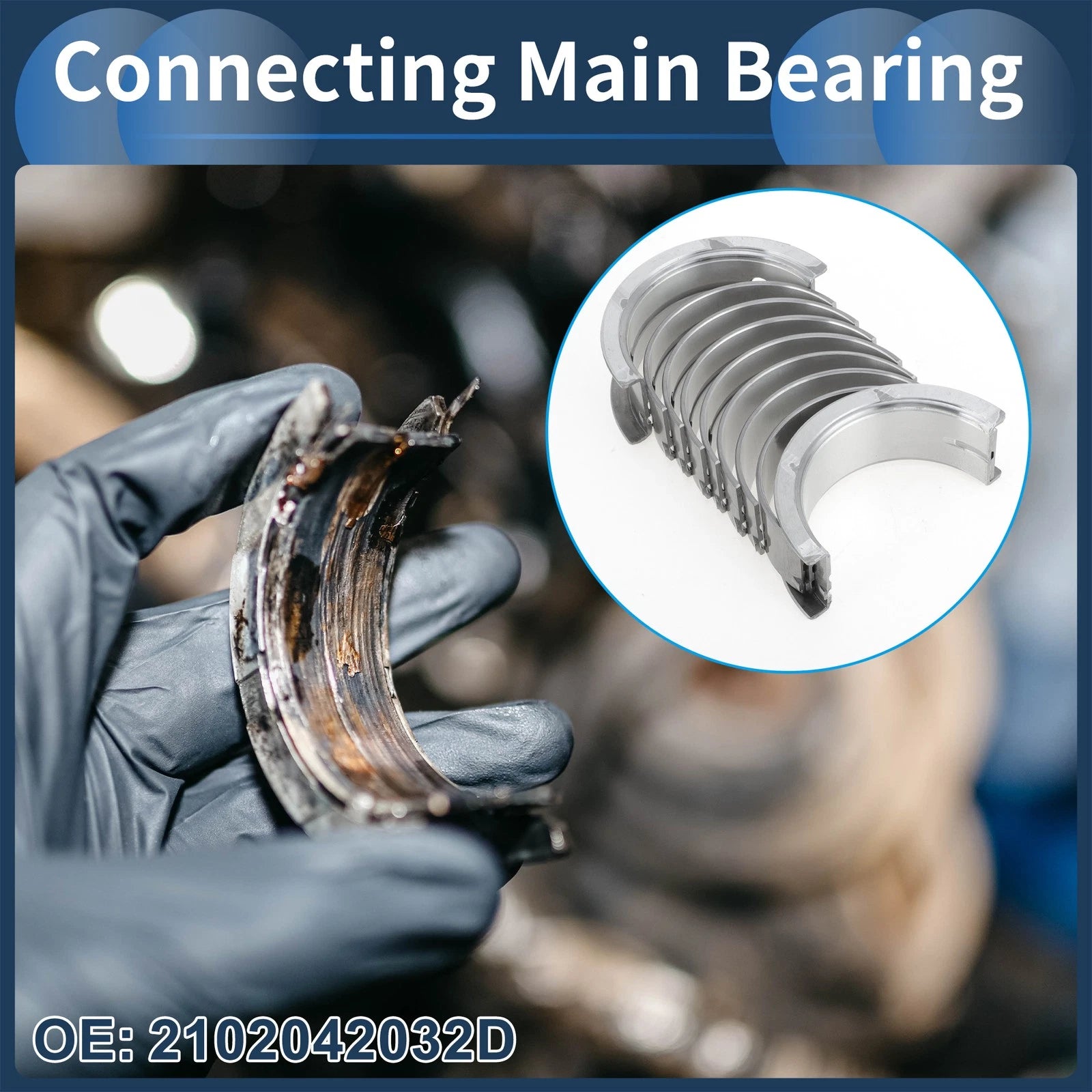 Main Bearing Set No. 2102042032D for Hyundai H1 (1997–2004)
