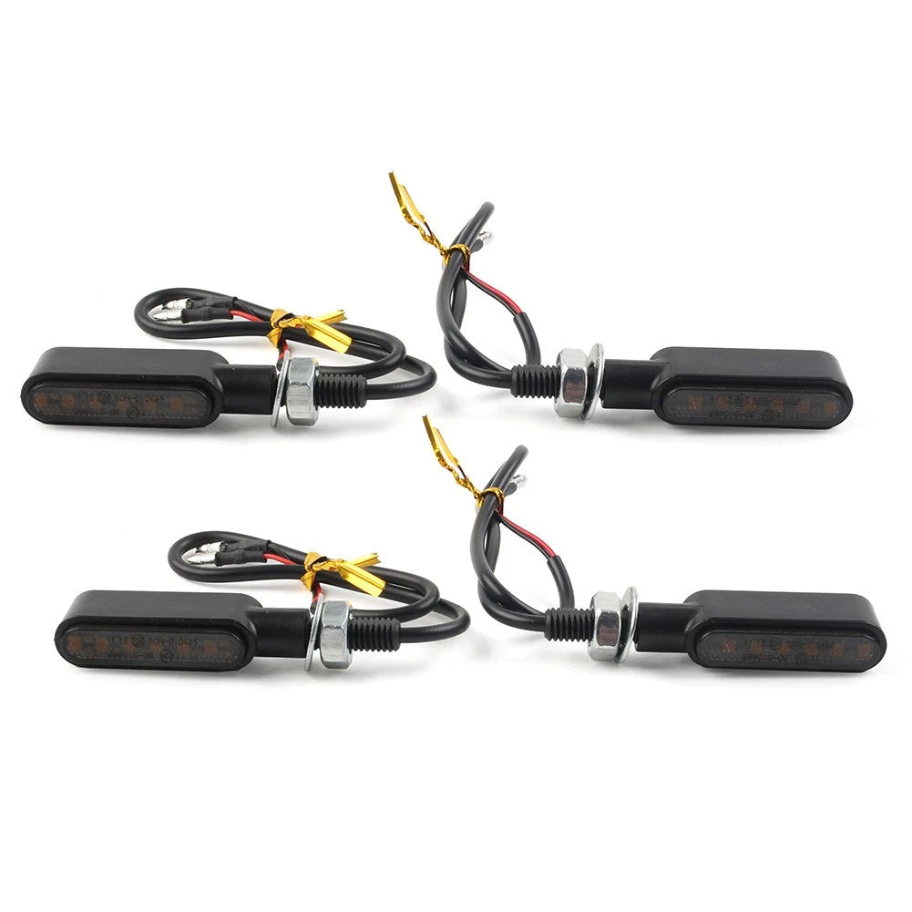 4X LED Mini Turn Signal Amber Light for Cafe Racer Bobber (Fitment Specific)