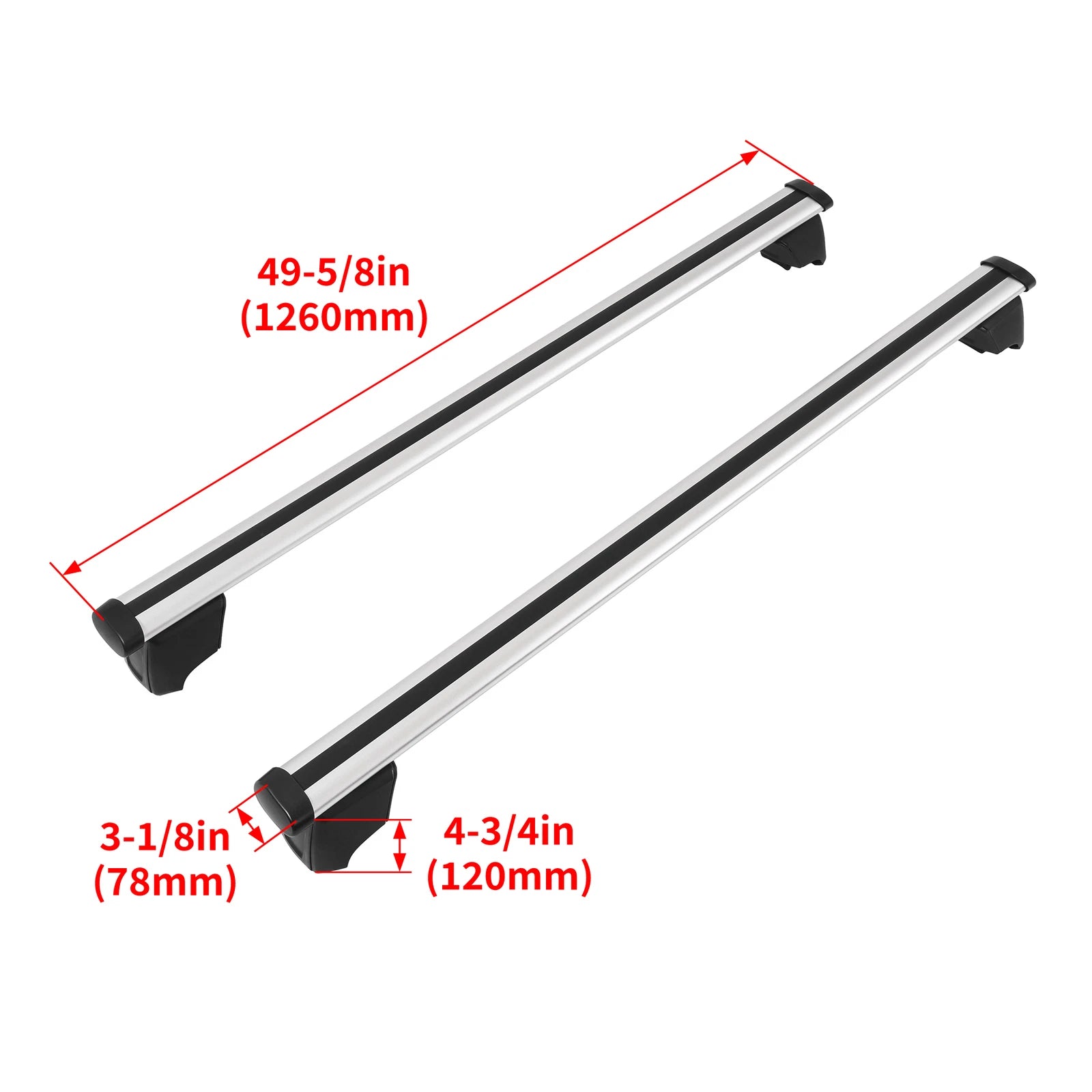 Set of 2 Powder Coated Roof Rack Cross Bars for Audi Q5/SQ5 (2018–2024)