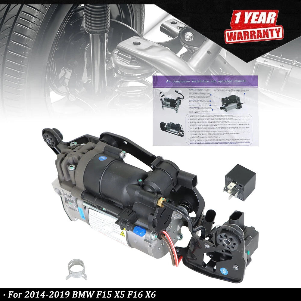 Air Suspension Compressor with Solenoid Valve for BMW X5 X6 (2014–2019)