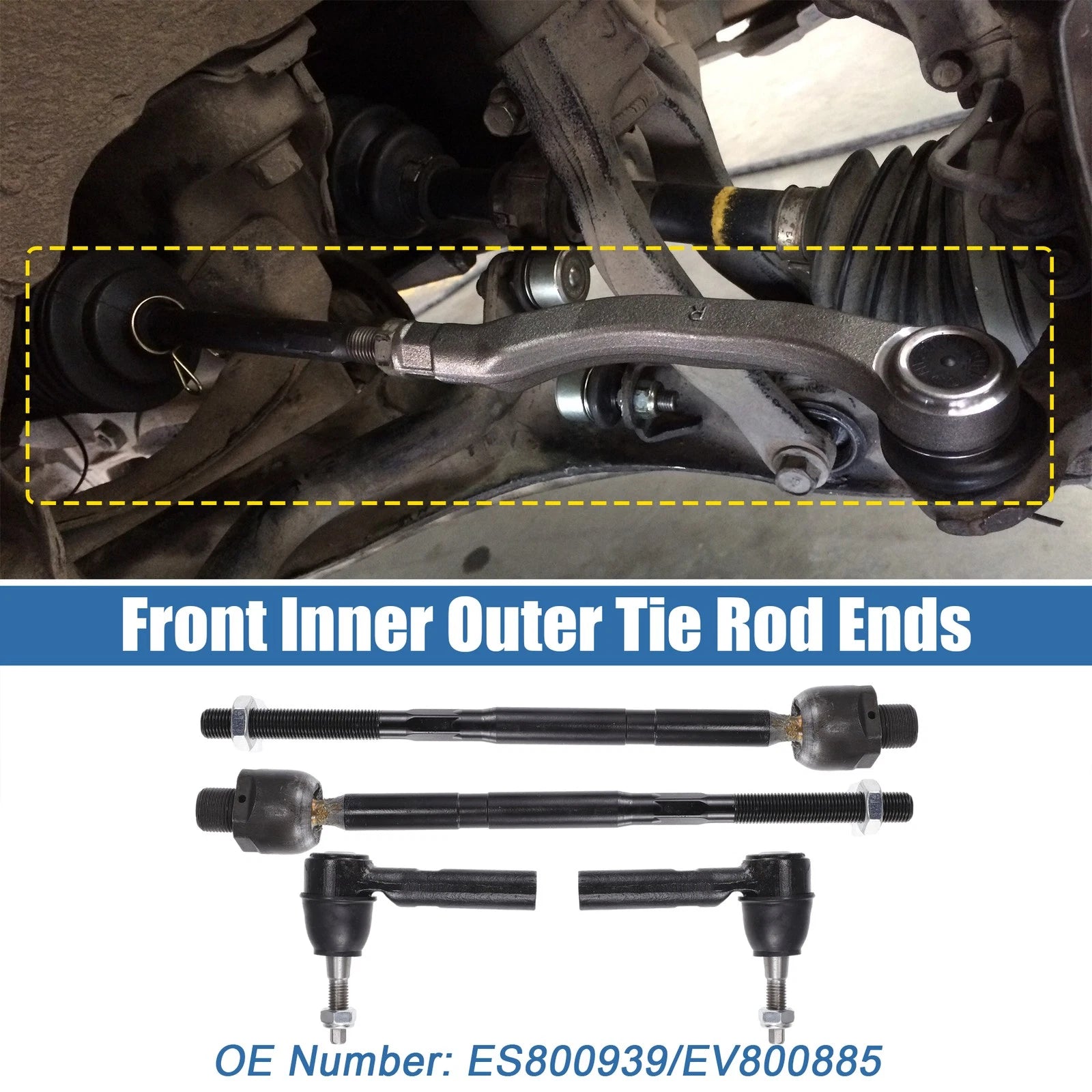 4X Front Inner Outer Tie Rod End Links Kit for Chevrolet Camaro (No. ES800939)