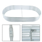 Set of 2 Galvanized Oval Raised Garden Beds for Outdoor Gardening