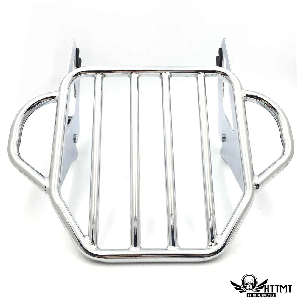 2X Chrome Detachables Luggage Rack Docking for Harley Touring Road King (2009–2013)