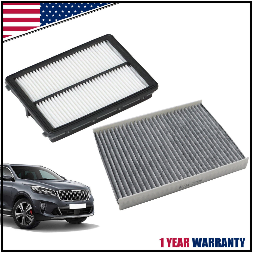 Set of 2 Carbon Cabin & Engine Air Filters for KIA Sorento (2016–2020)