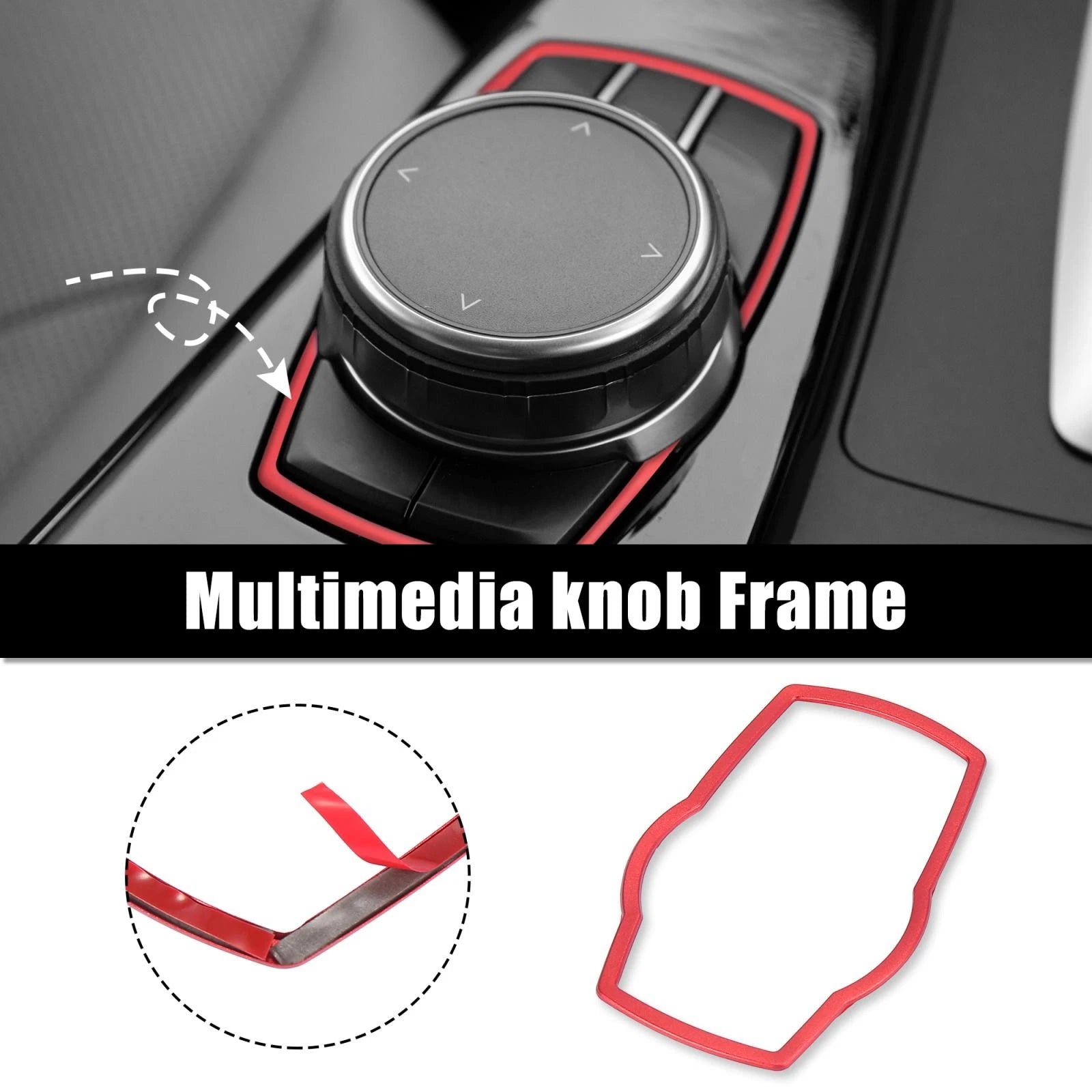 Red Multimedia Knob Button Cover for BMW 3 5 7 Series (F01 F15 F30 F10 G30)