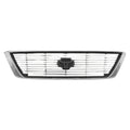 Replacement Black Plastic Front Grille w/Chrome Outer Molding
