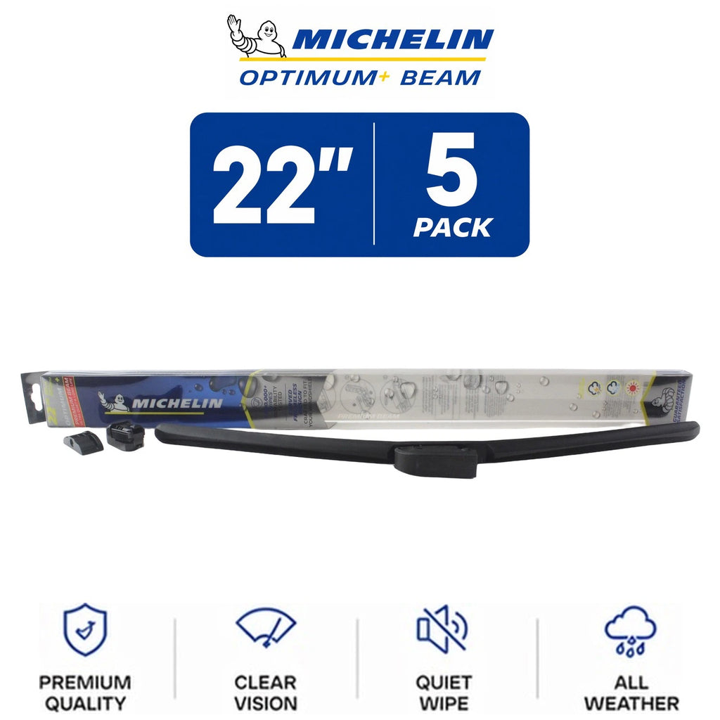 Set of 5 Michelin Optimum+ Beam Wiper Blades 22" for All Vehicles