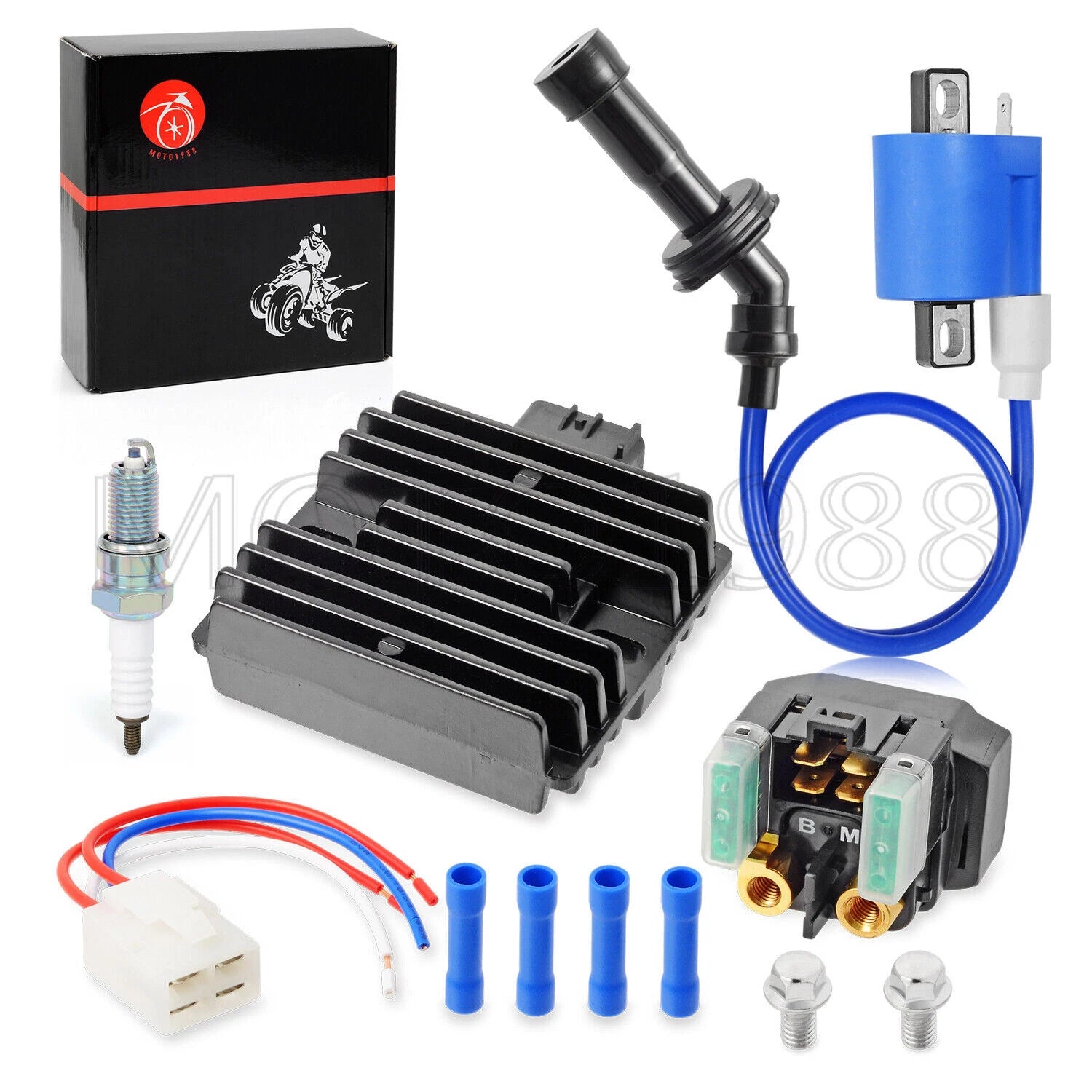 Ignition Coil Relay Spark Plugs for Yamaha Grizzly 660 YFM660F (2002–2008)