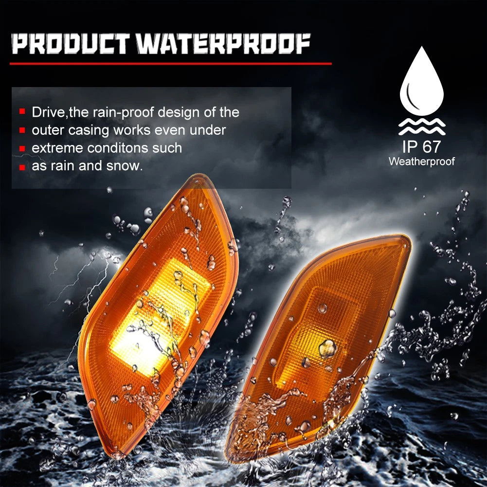2X Amber Front Side Marker Lights with LED Bulbs for Subaru Impreza (2002–2003)