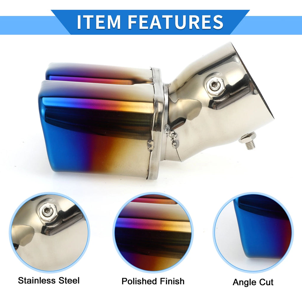 Dual Exhaust Tip for Toyota Land Cruiser Prado (Burnt Blue)