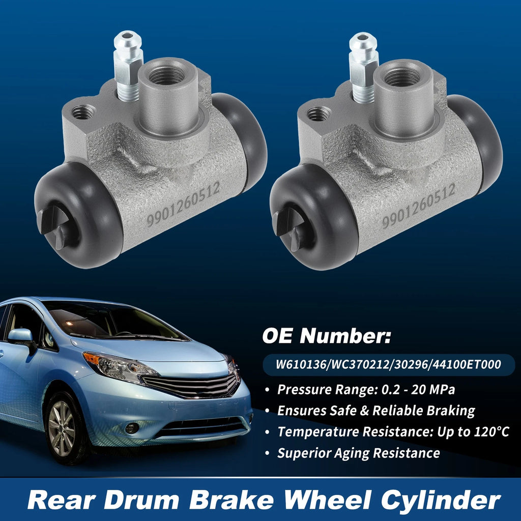 2X Rear Drum Brake Wheel Cylinder Set 44100ET000 for Nissan Sentra (2007–2012)
