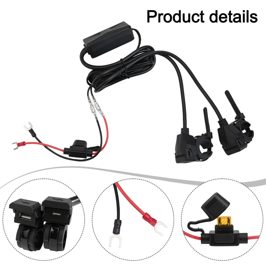 Handlebar Mounted Motorcycle Charger with High Efficiency Ports for
