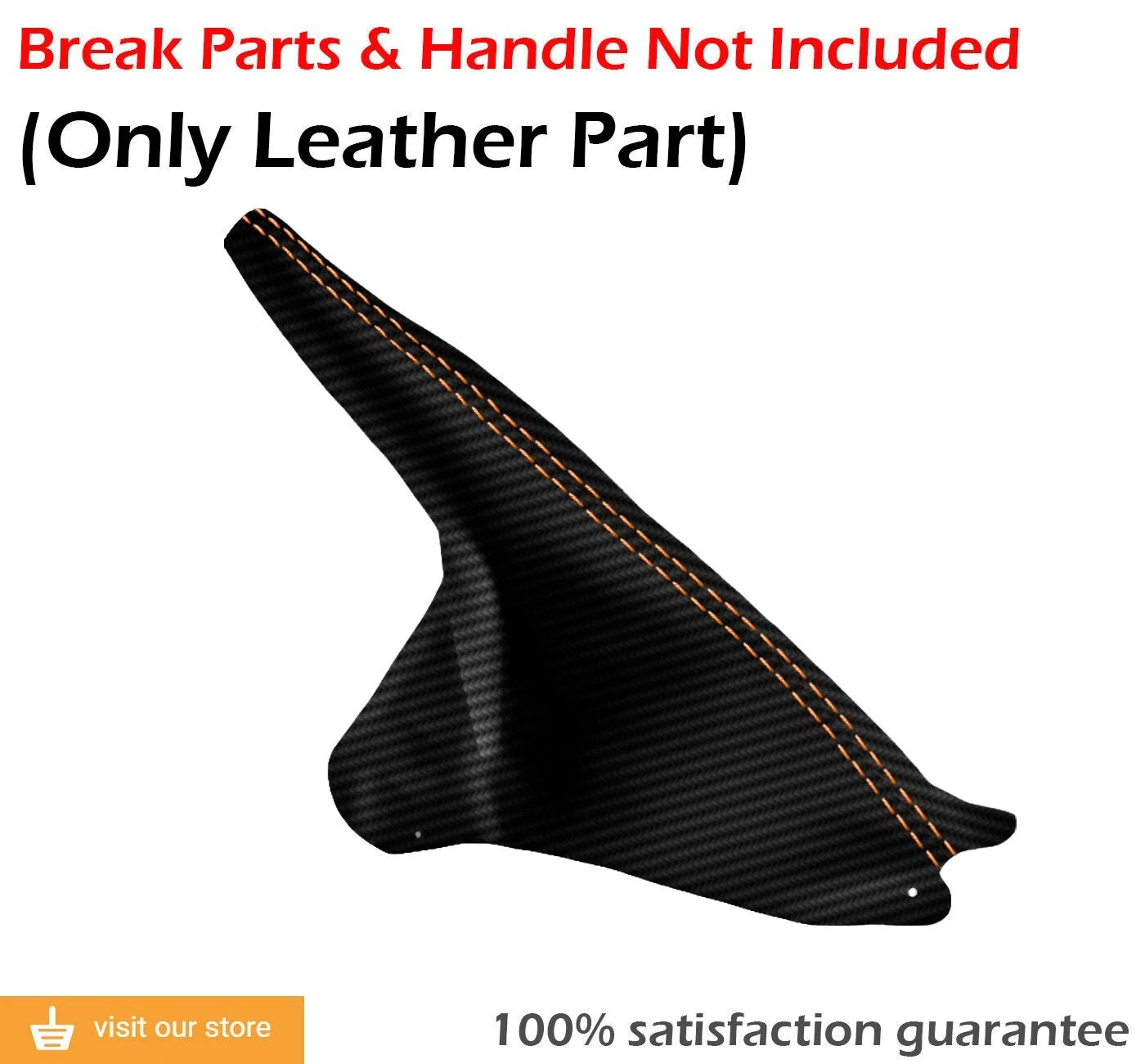 E Brake Boot for Ford Mustang (1994–2004) Carbon Fiber Orange Stitch